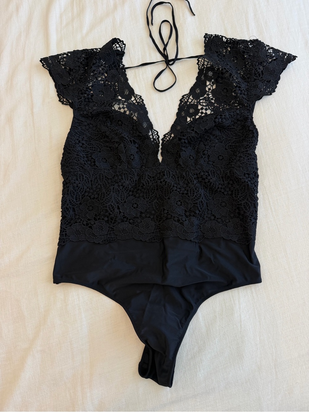 Anthropologie Maeve Black Lace Bodysuit